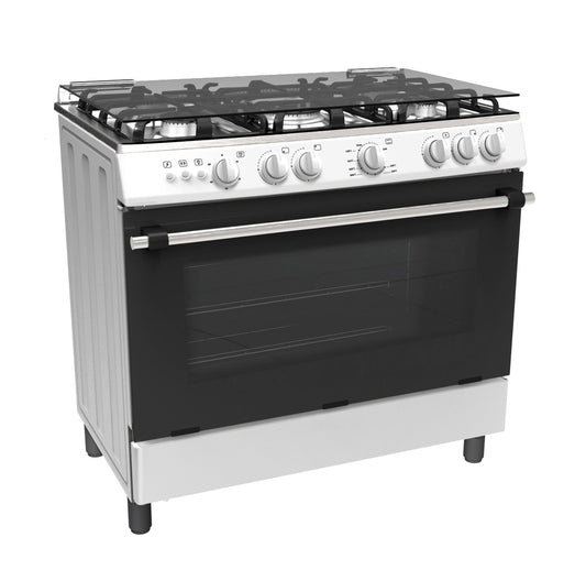 CUISINIERE 5F BLANC T INOX T/V ARCODYM