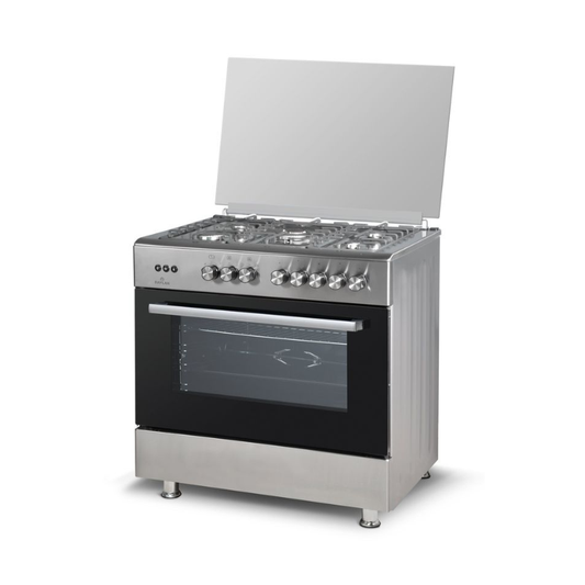 CUISINIERE 5FEUX 80*55 CM GAZ/GAZ VENTILLE INOX RAYLAN