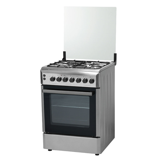 CUISINIERE 4 FEUX INOX +TC + TURBO VENTILLEE ARCODYM